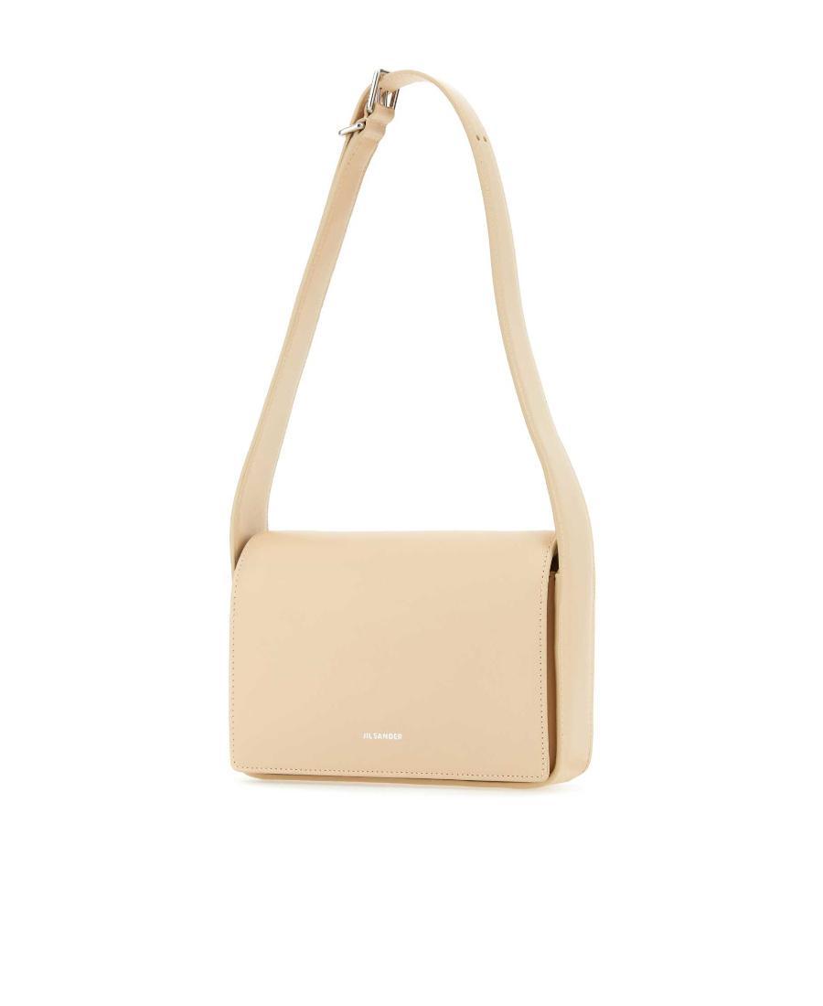 JIL SANDER Logo Printed Small Sling Shoulder Bag In Nude Product Image