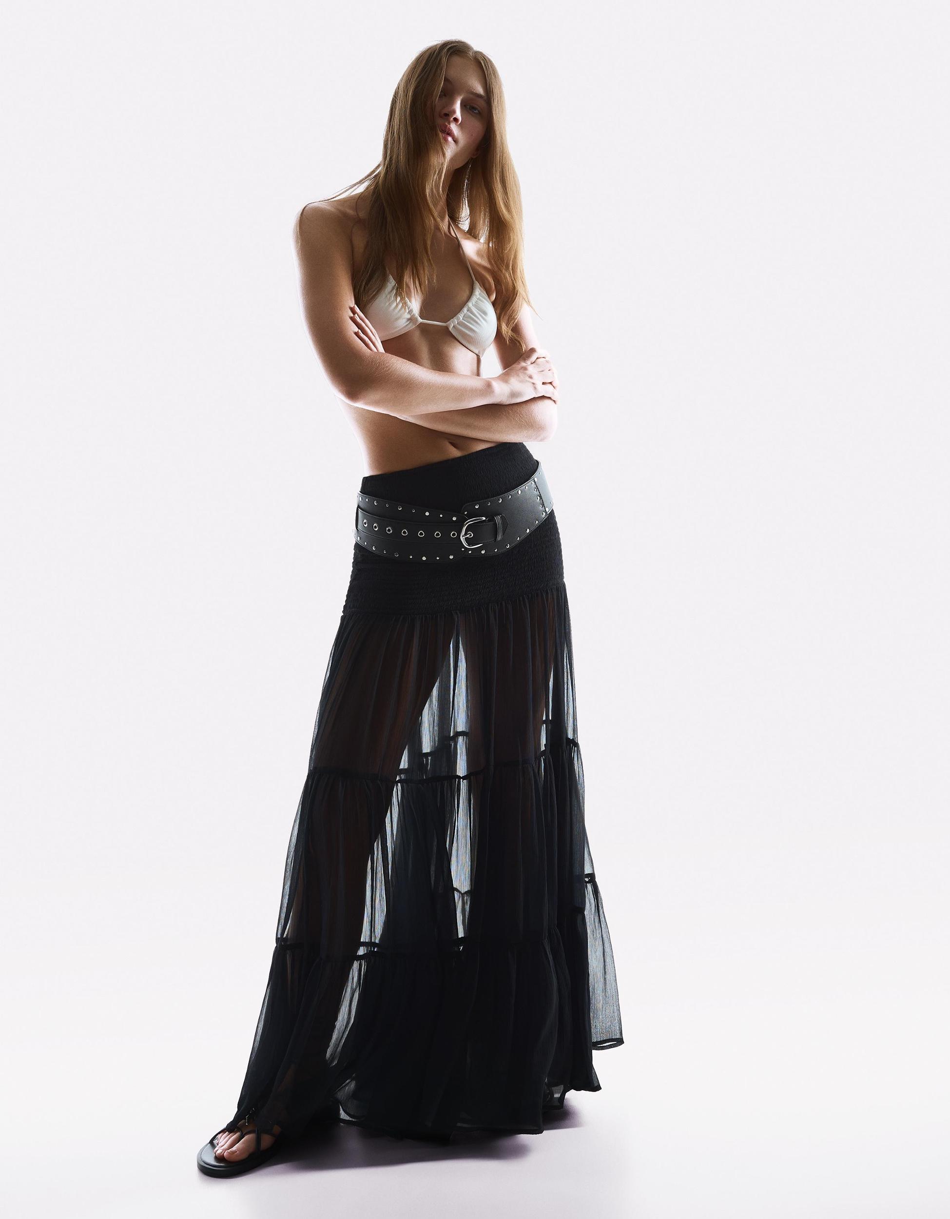 Pleated maxi skirt Product Image