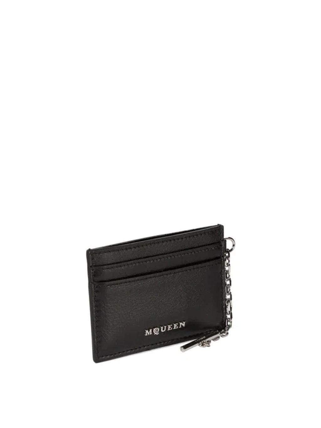 ALEXANDER MCQUEEN Sling Card Holder Door In Black Product Image