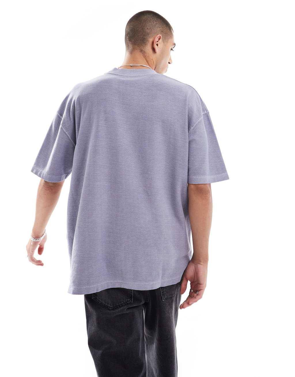 ASOS DESIGN oversized t-shirt in heavyweight 220gsm washed gray with front print Product Image