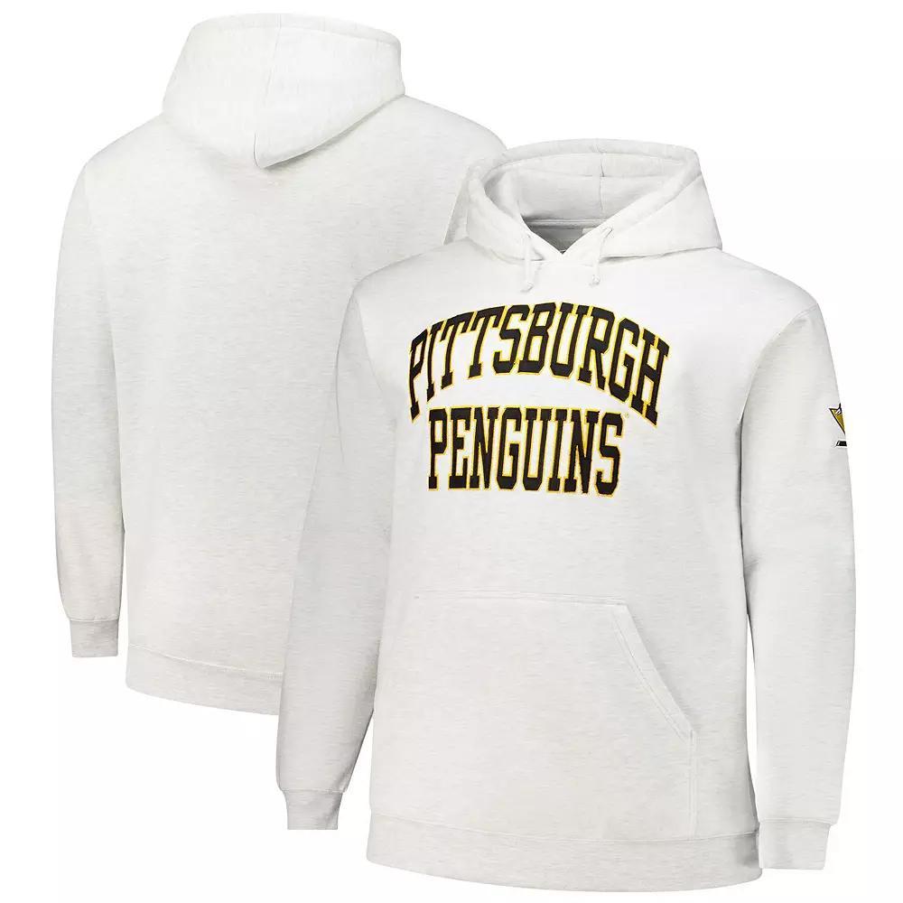 Men's Fanatics Heather Gray Pittsburgh Penguins Big & Tall Fleece Pullover Hoodie,  Product Image