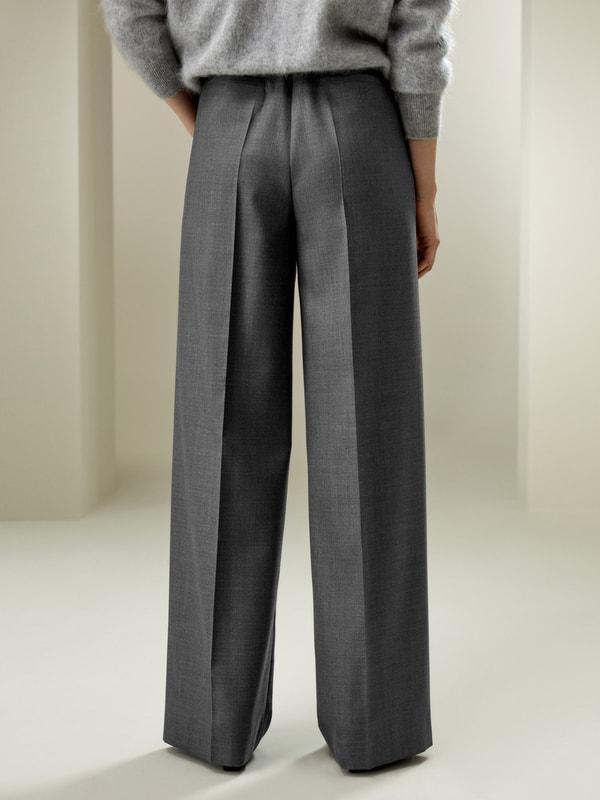 Wool Silk Blend Straight Pants Product Image