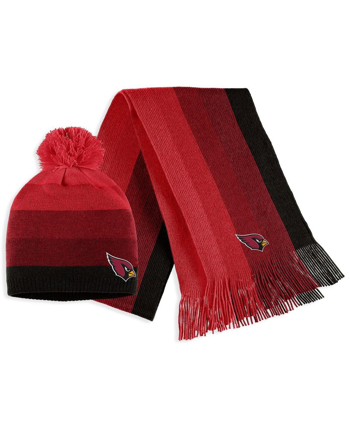 Womens WEAR by Erin Andrews Cardinal Arizona Cardinals Ombre Pom Knit Hat and Scarf Set Product Image