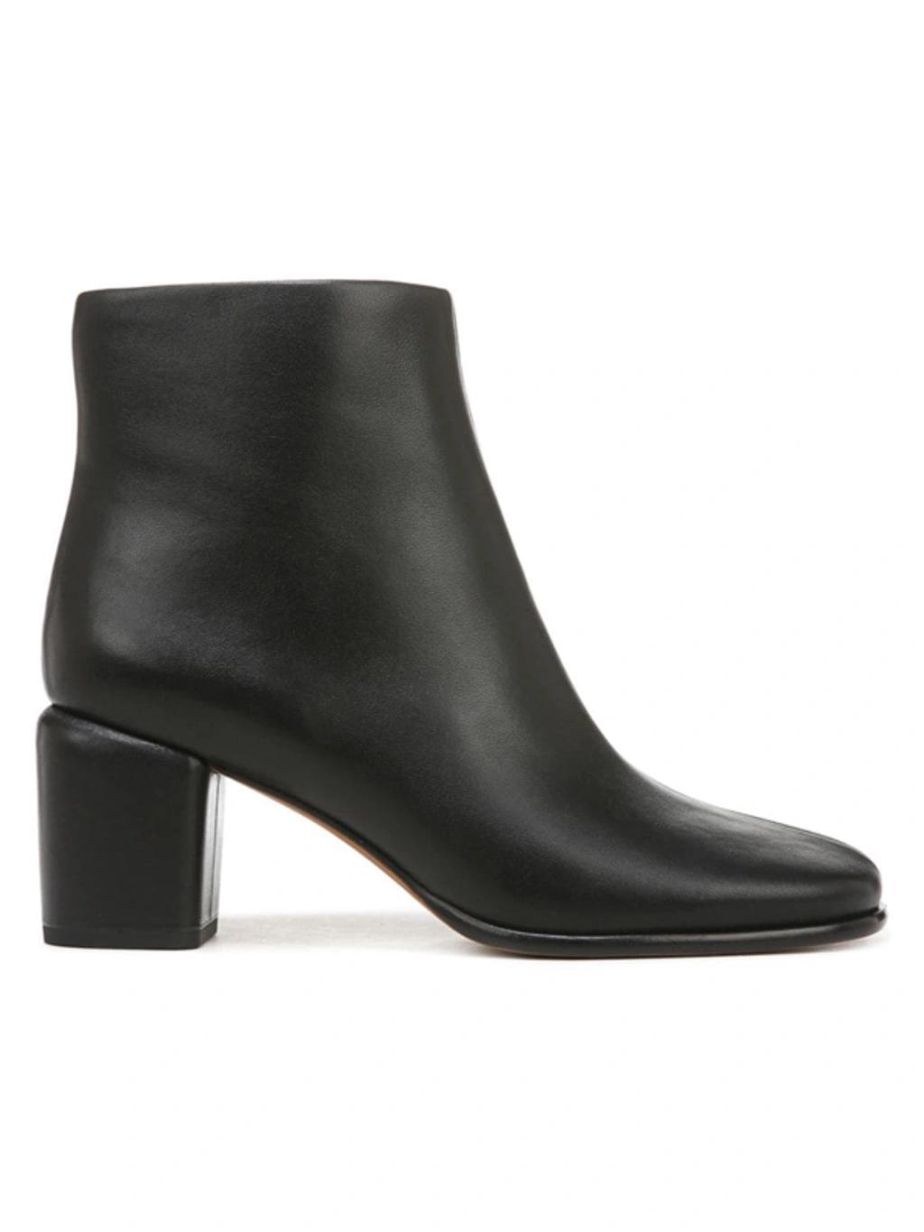 VINCE Maggie Womens Leather Square Toe Ankle Boots In Black Product Image