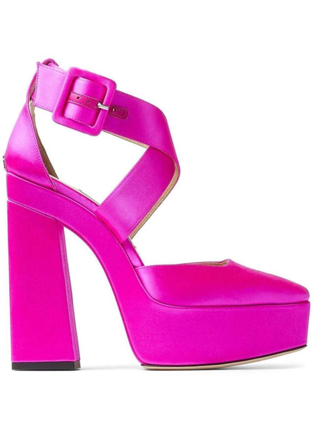 JIMMY CHOO 140mm Gian Satin Pumps In Pink Product Image