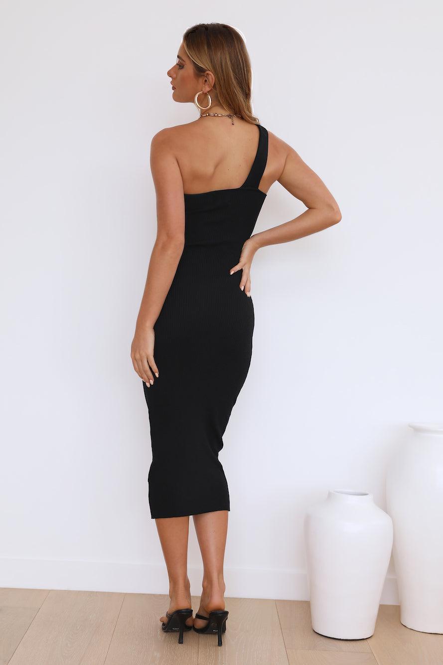 Effortlessly Stylish Midi Dress Black Product Image