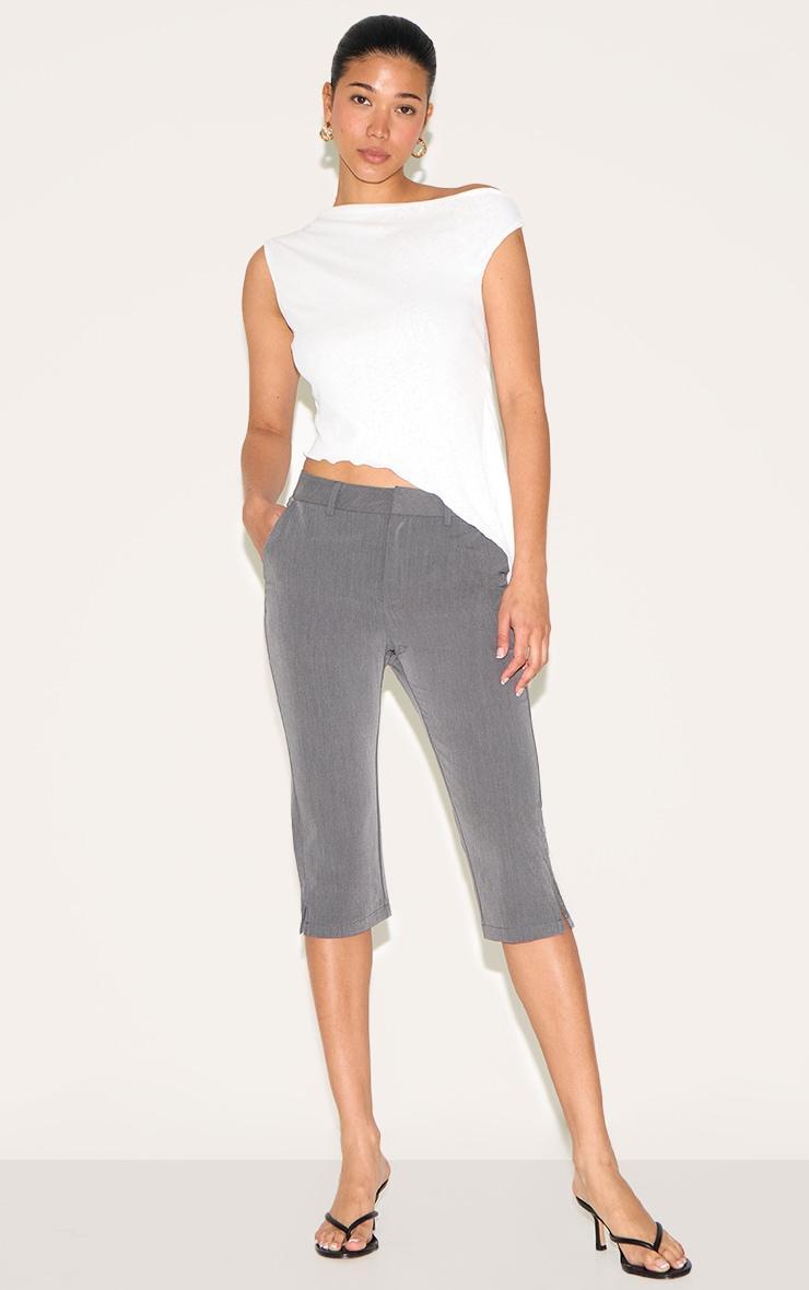 White Burnout Mesh Asymmetric Long Top Product Image