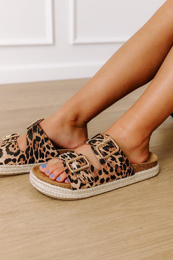 The Sydney Faux Leather Sandal in Leopard Product Image