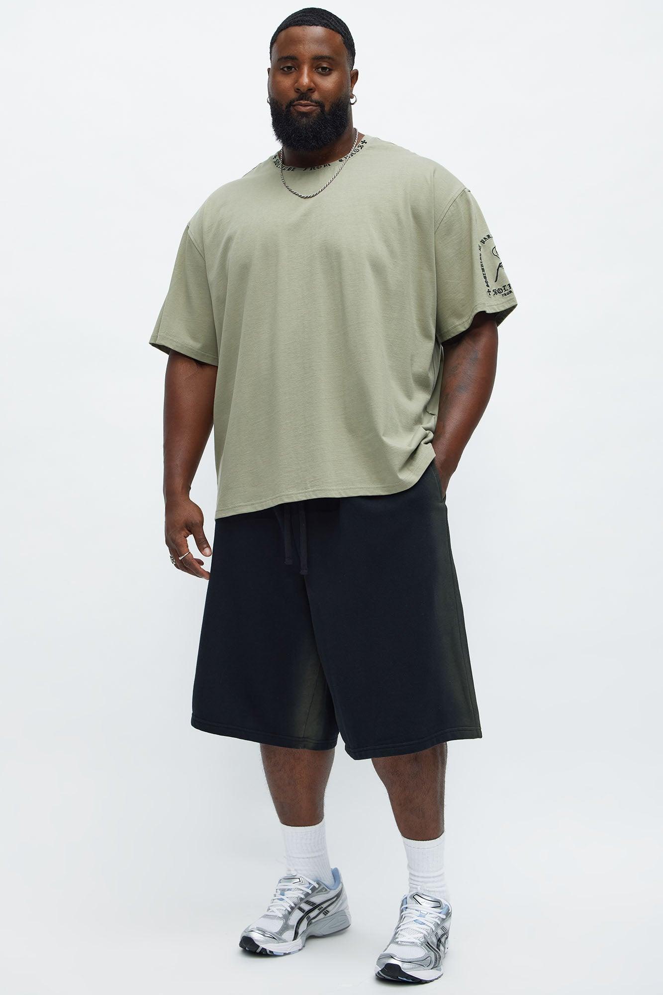 Tyson Baggy Blurred Lines Shorts - Black Male Product Image