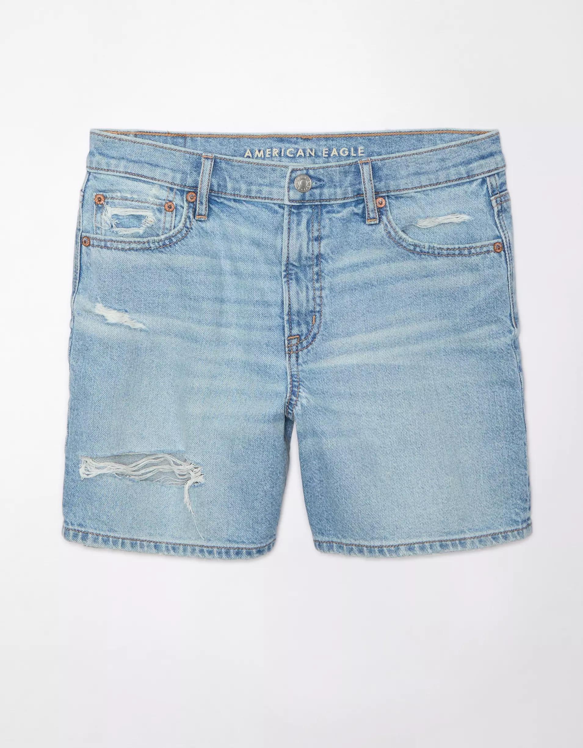 AE 6" Strigid Super High-Waisted Relaxed Ripped Denim Short Product Image