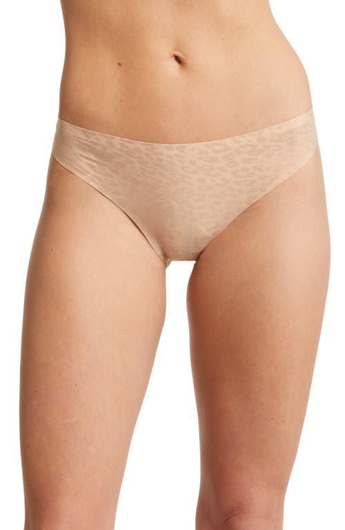 SoftStretch Shimmer Animal-Print Thong Product Image