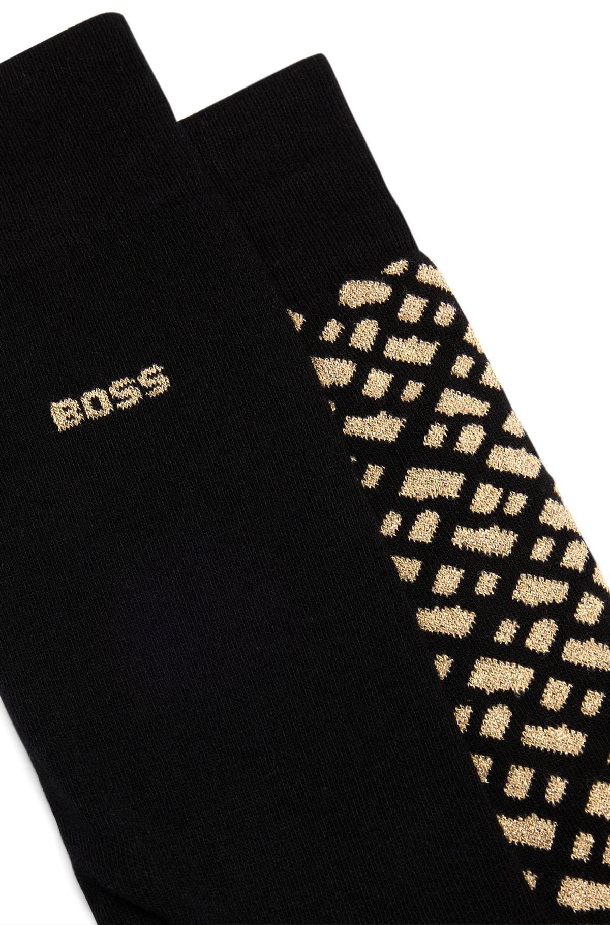BOSS - Two-pack of regular-length socks in a cotton blend - Black Product Image