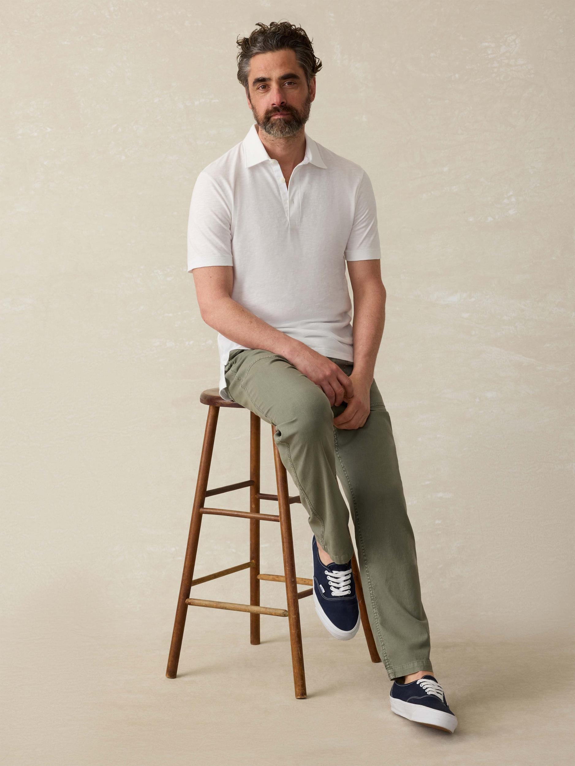 Sunwashed T-Shirt Polo - White Product Image