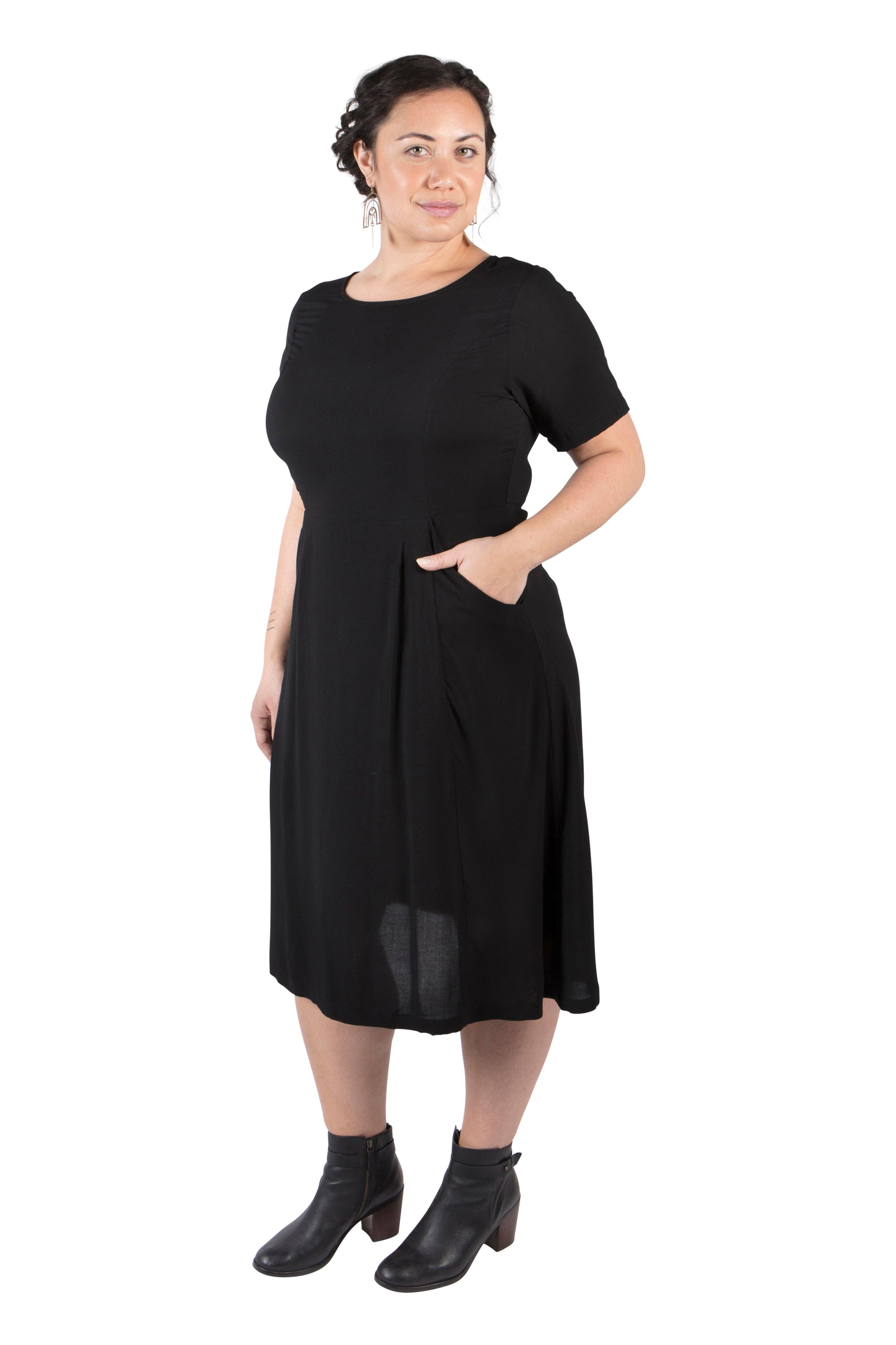 Ingrid Dress in Black Rayon Product Image