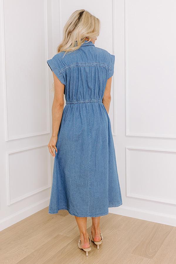 Honeysuckle Dreams Chambray Midi Dress Product Image