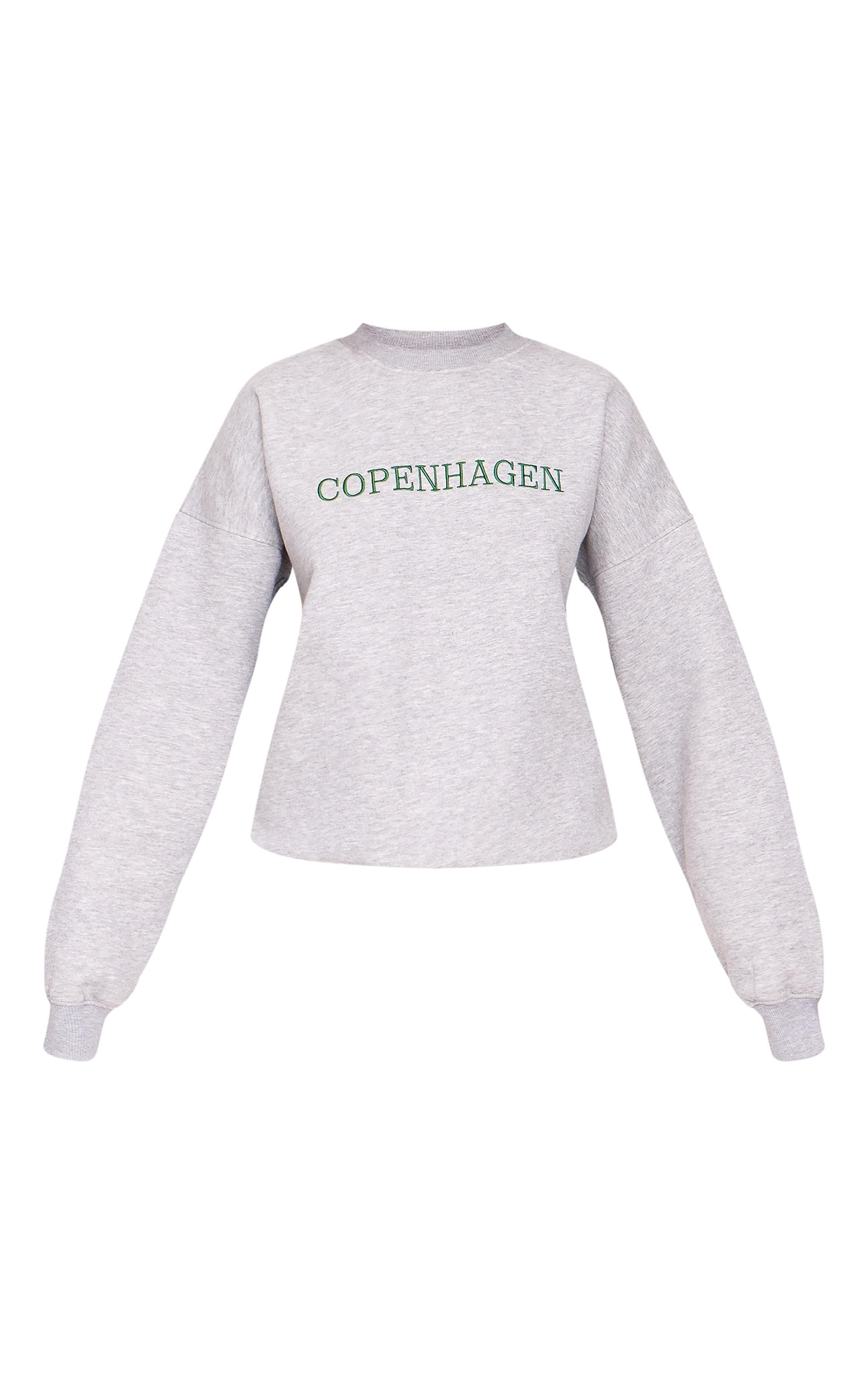  Ash Grey Oversized Copenhagen Embroidered Sweatshirt Product Image