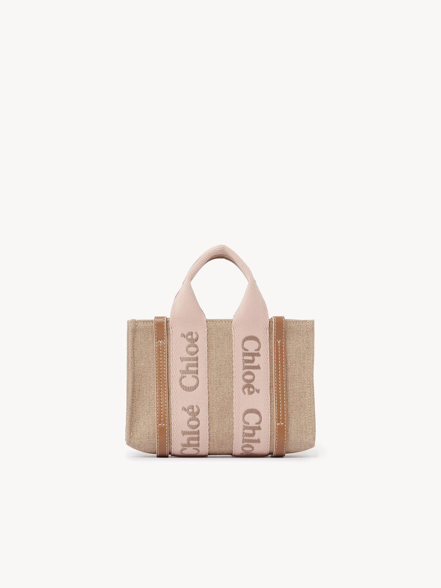 Mini Woody tote bag in linen Product Image