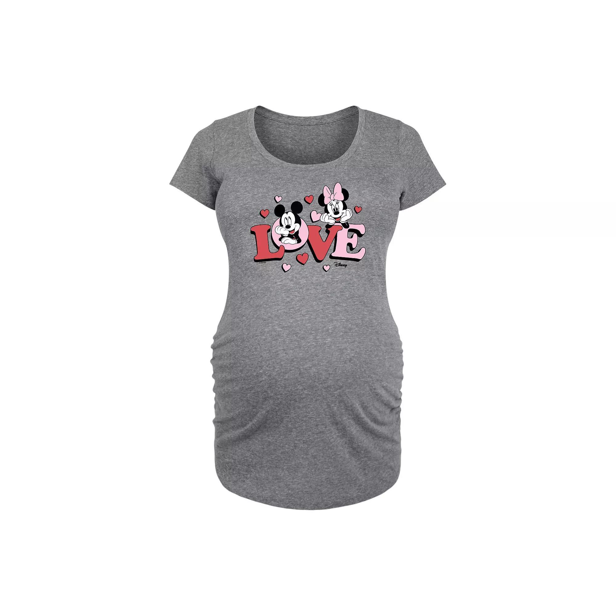 Disney's Mickey & Minnie Mouse Maternity Love Graphic Tee, Women's,  Product Image