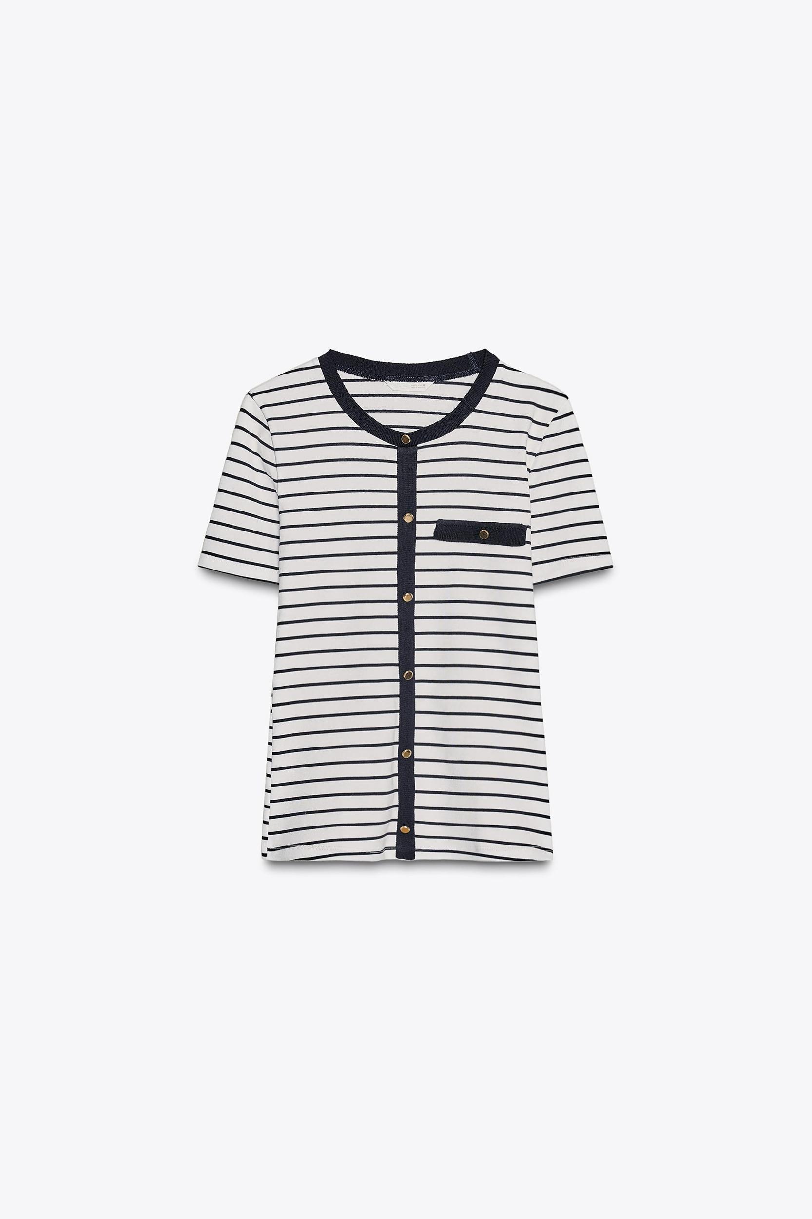STRIPED BUTTONED TOP Product Image