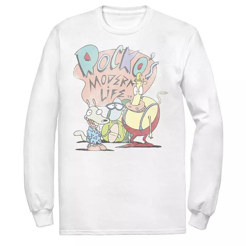 Men's Rocko's Modern Life Modern Group Logo Long Sleeve Tee,  Product Image