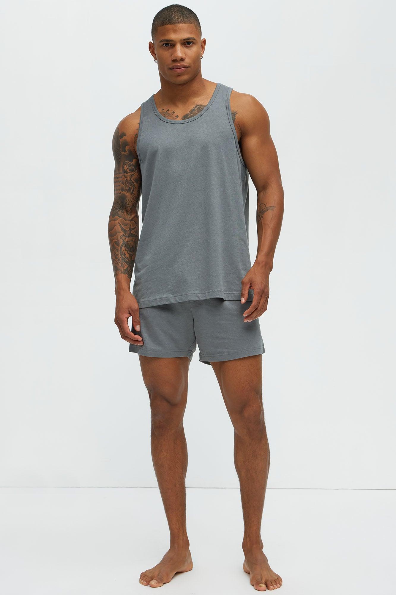 Essential Modal Lounge Tank - Slate Grey Male Product Image