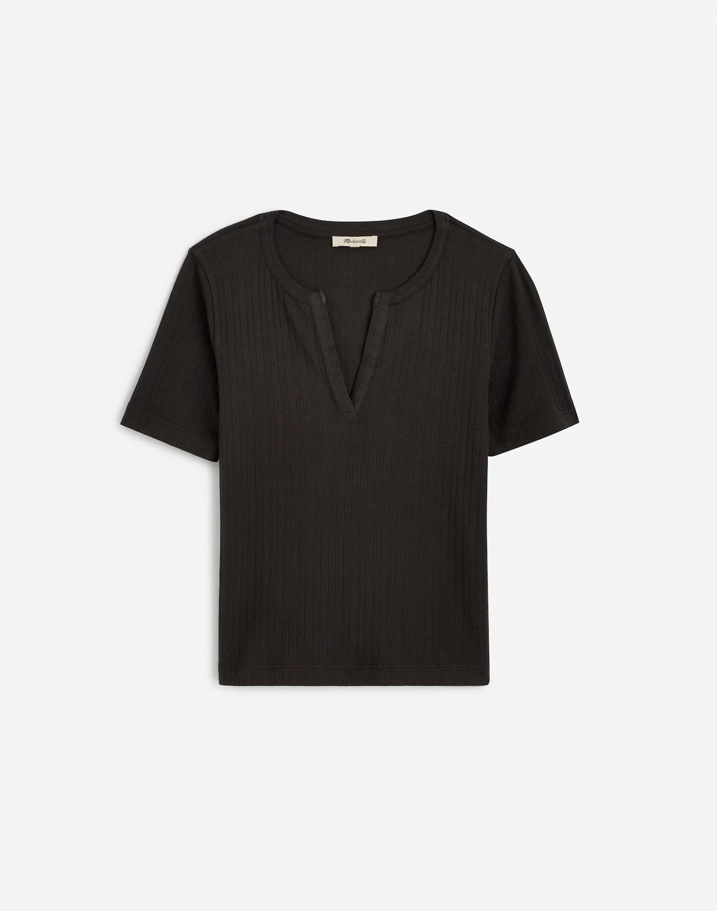 Pointelle Notch Neck Tee Product Image