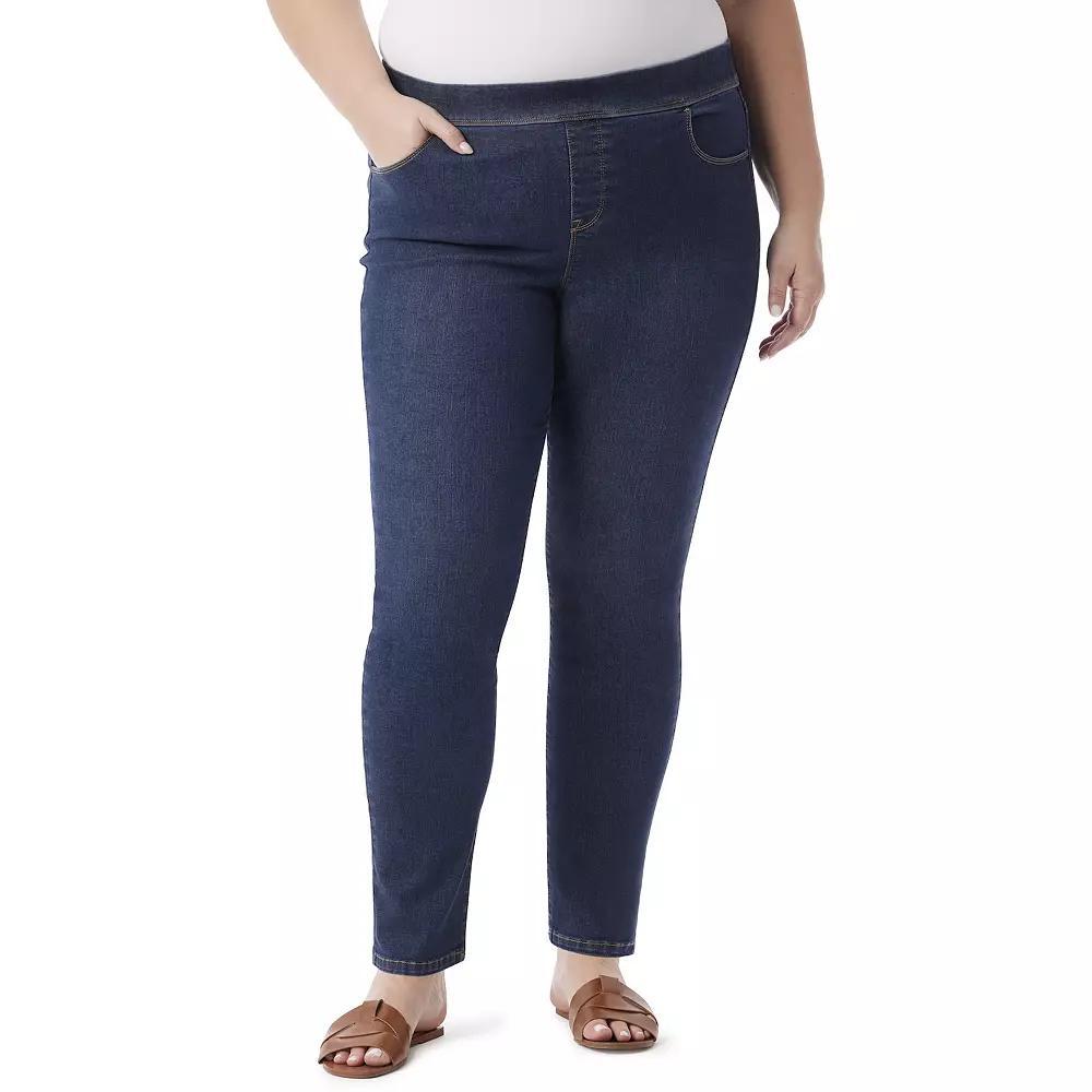 Plus Size Gloria Vanderbilt Tummy Control Pull-On Stretch Jeans, Womens Product Image