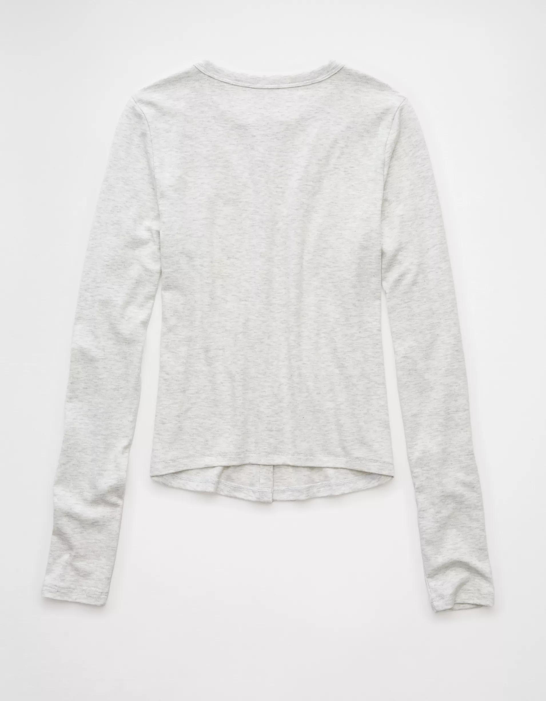 AE Long-Sleeve Button-Up T-Shirt Product Image