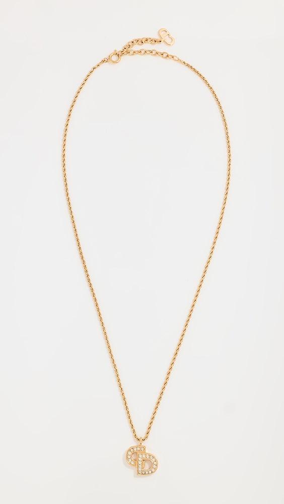 What Goes Around Comes Around Dior Gold Crystal CD Necklace | Shopbop Product Image