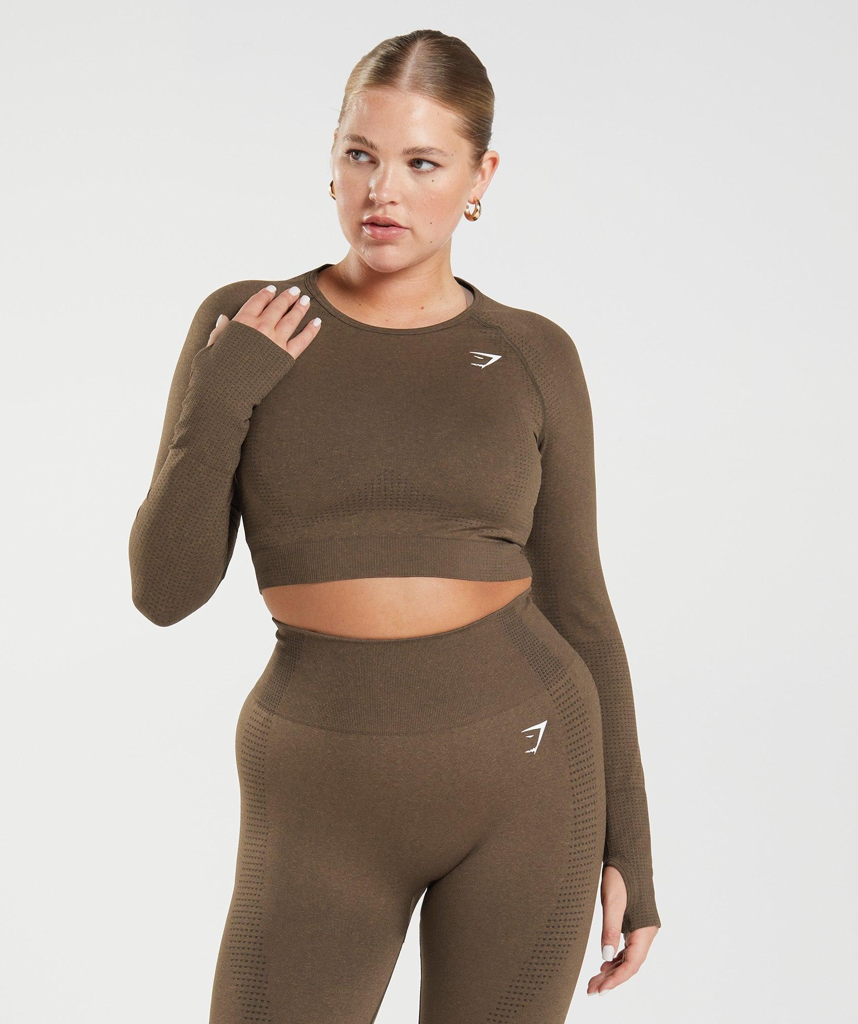 Gymshark Vital Crop Top - Espresso Marl Female Product Image