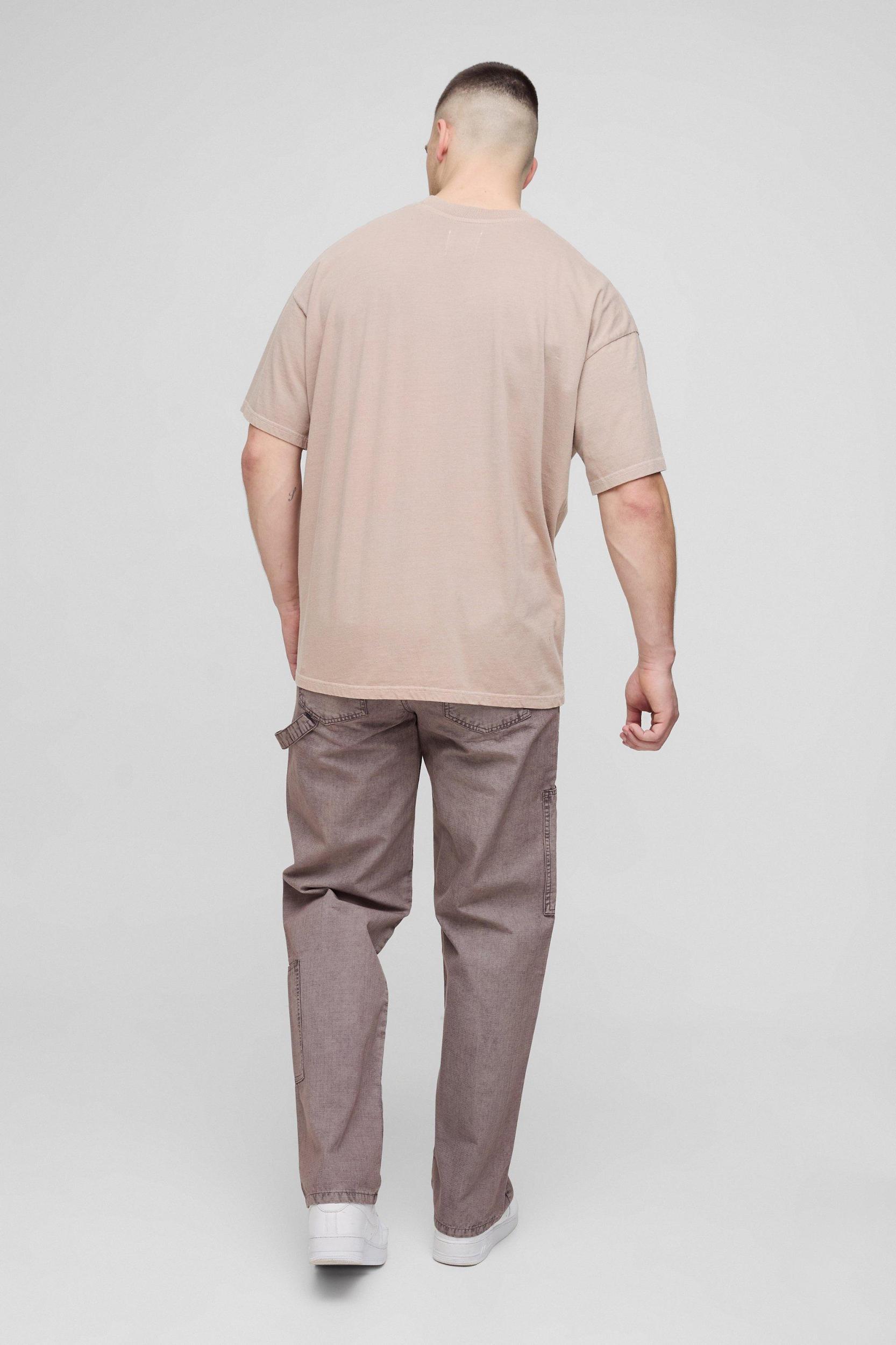 Tall Washed Ripstop Relaxed Fit Carpenter Pants | boohooMAN USA Product Image