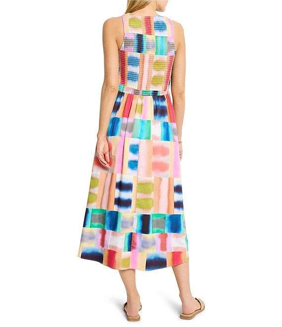 NIC + ZOE Portofino Anna Round Neck Sleeveless Fit-And-Flare Midi Dress Product Image