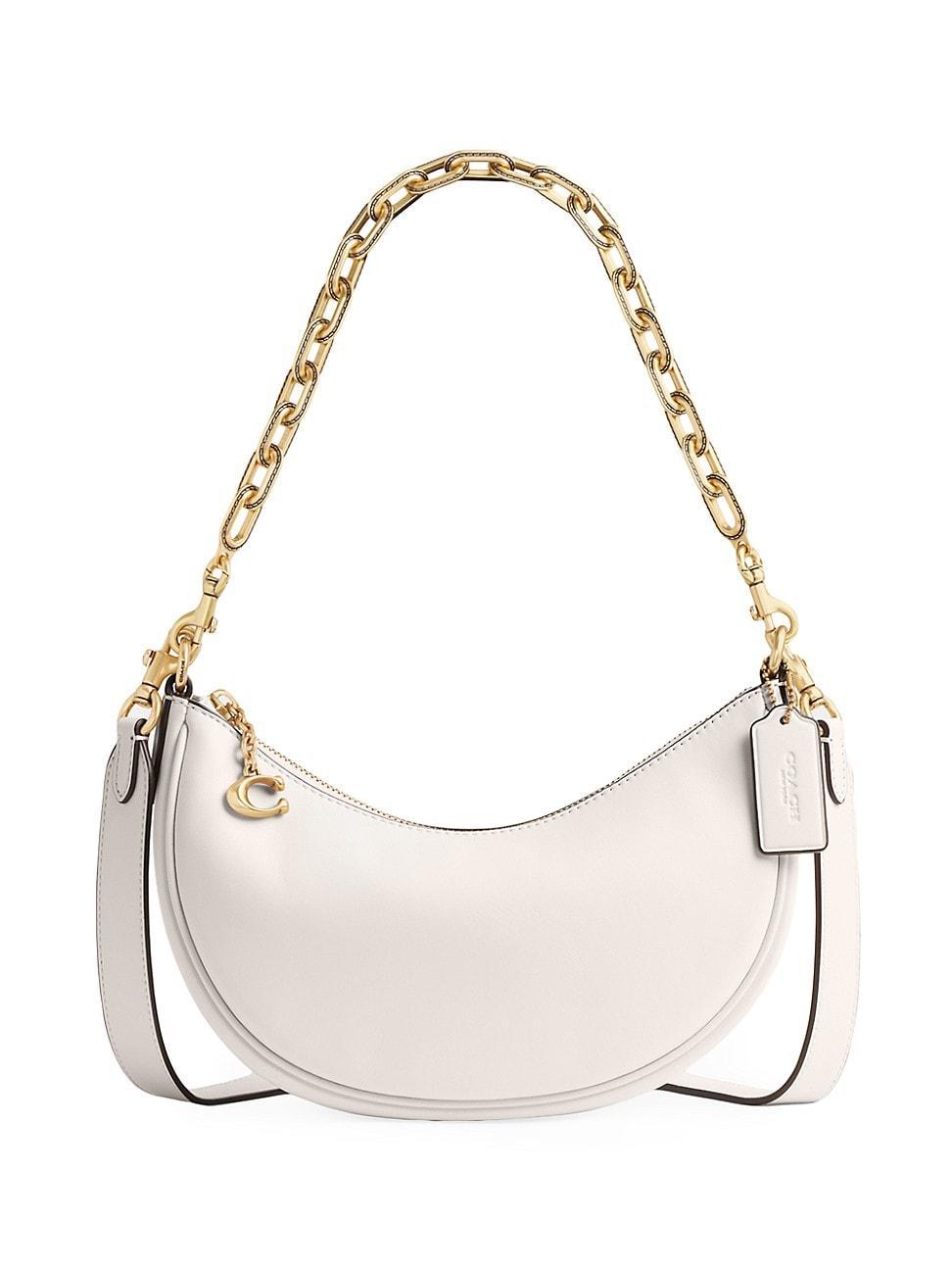 COACH Glovetanned Leather Mira Shoulder Bag with Chain (Chalk) Handbags Product Image