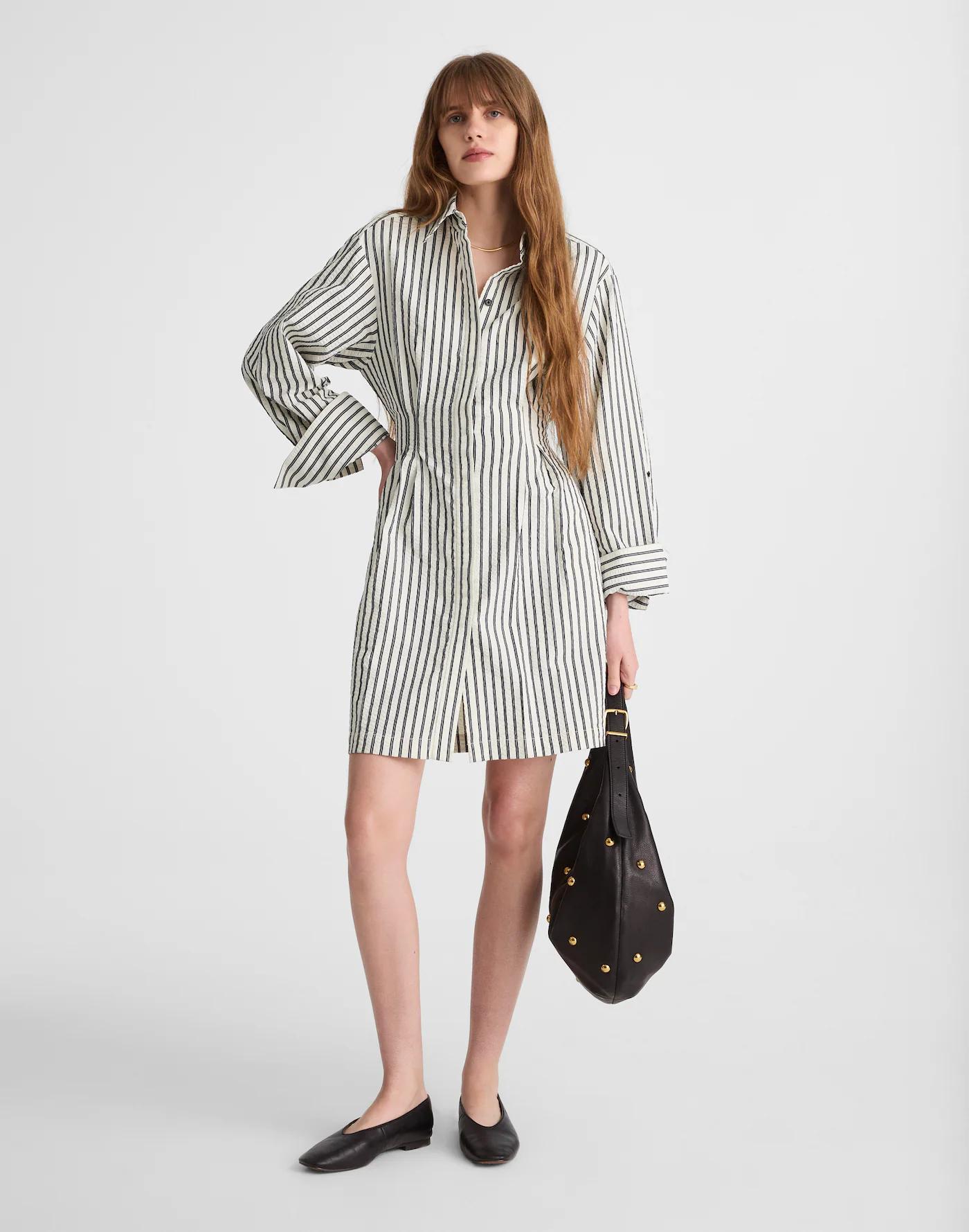 Tucked Mini Shirtdress Product Image