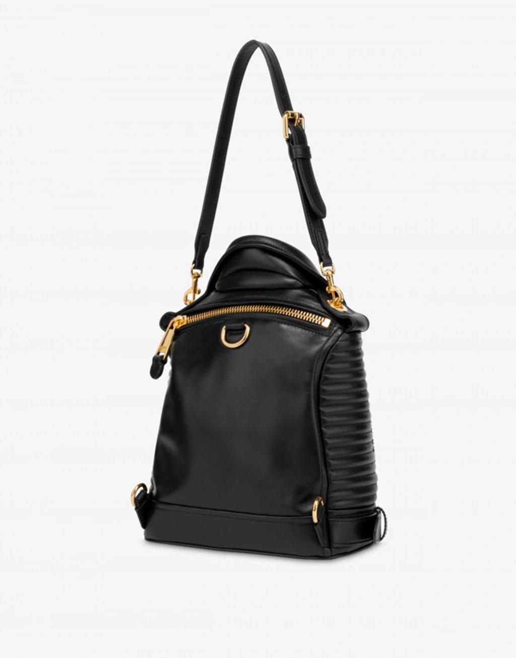 MOSCHINO Biker Backpack In Nappa Leather In Black Product Image