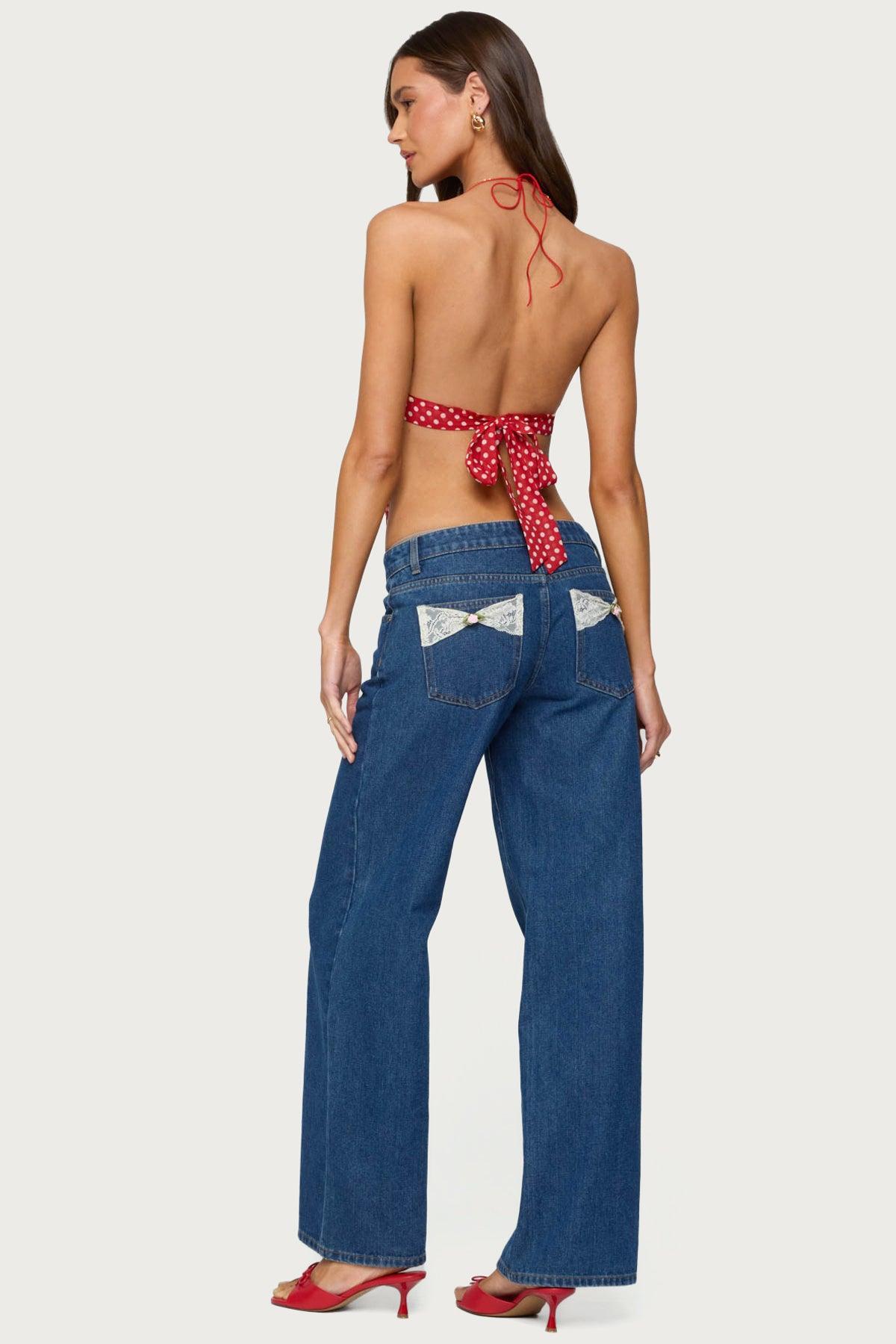 Polka Dot Backless Chiffon Top Product Image