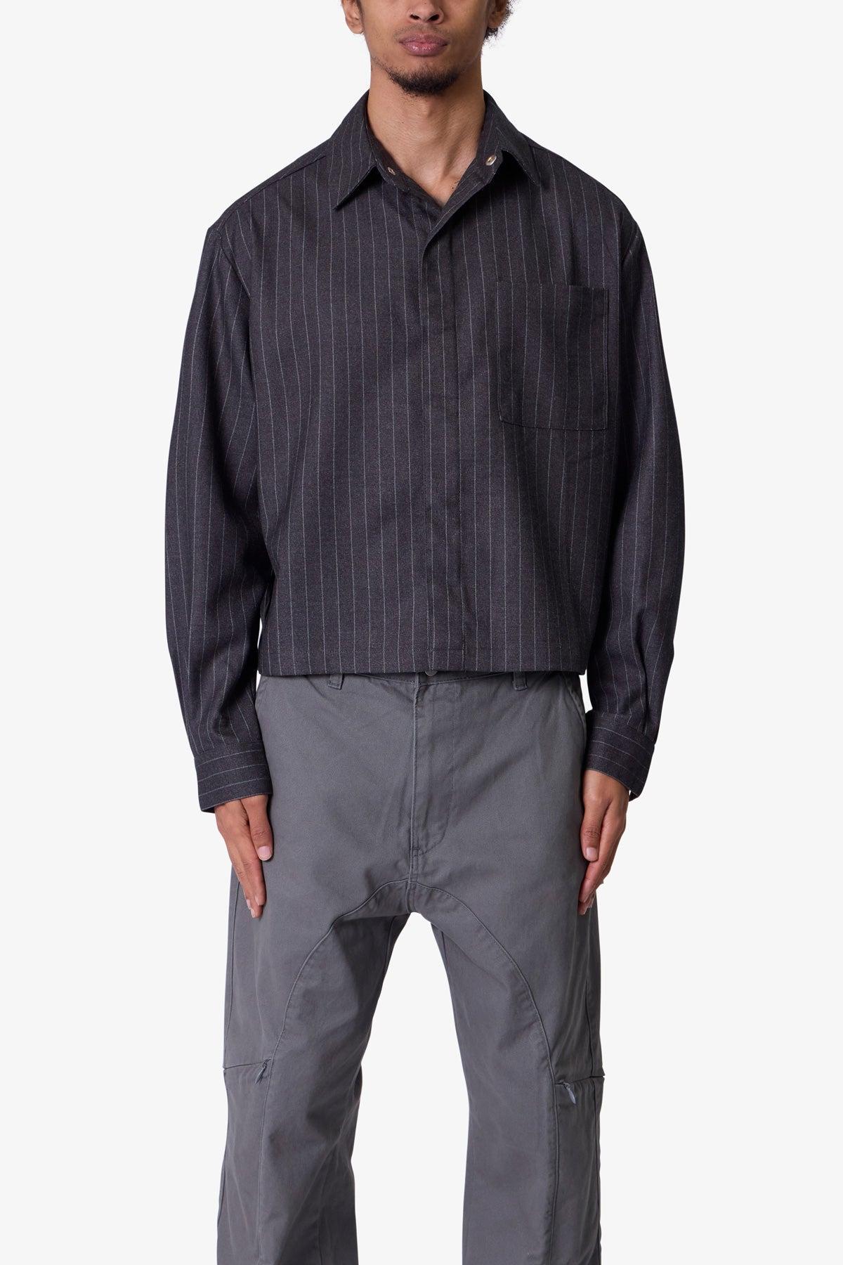 Suited Cropped L/S Shirt - Black Product Image