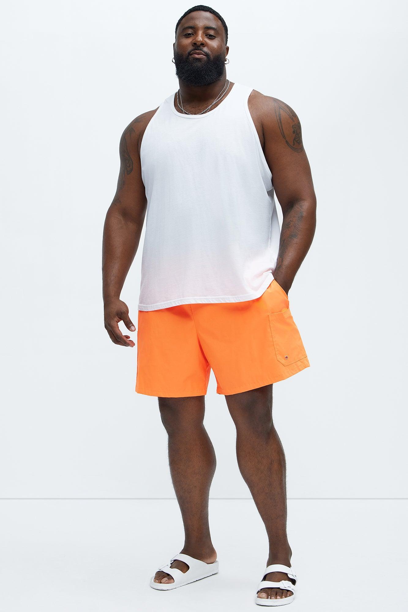 Keeping It Solid Velcro Swim Classic Trunk - Orange Product Image