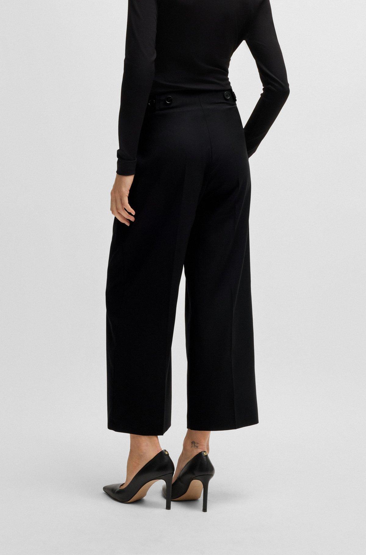 Regular-fit high-waisted trousers in wool Product Image