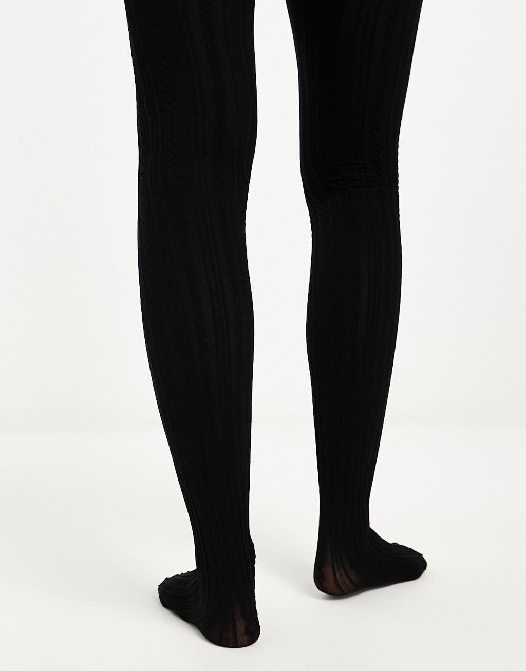 My Accessories London cable knit tights in black Product Image