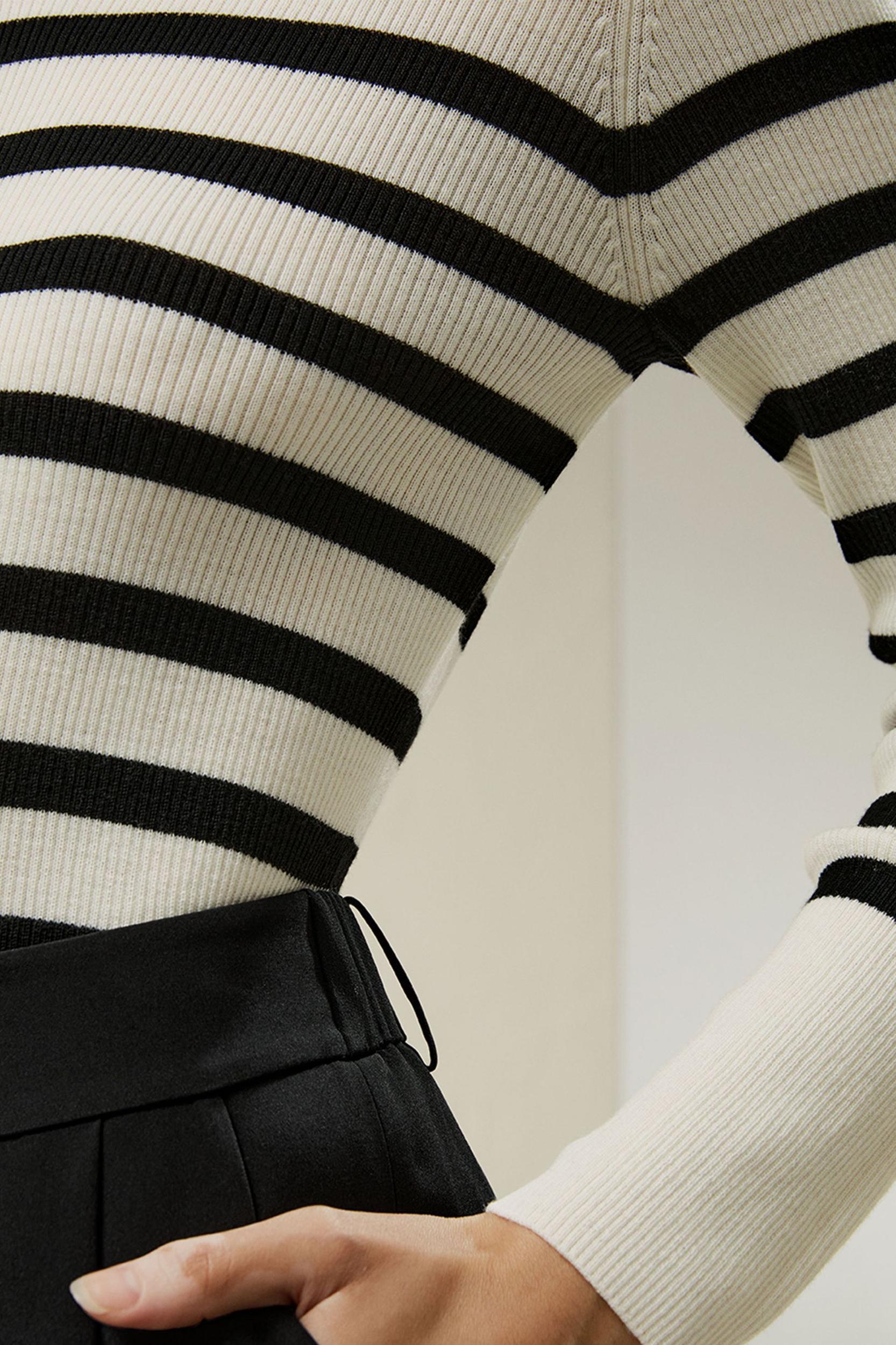 Striped Ultra-fine Merino Wool Sweater Product Image