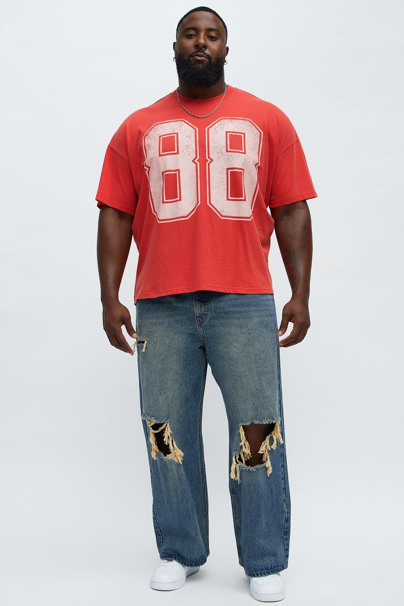 88 Oversized Short Sleeve Tee - Red Male Product Image