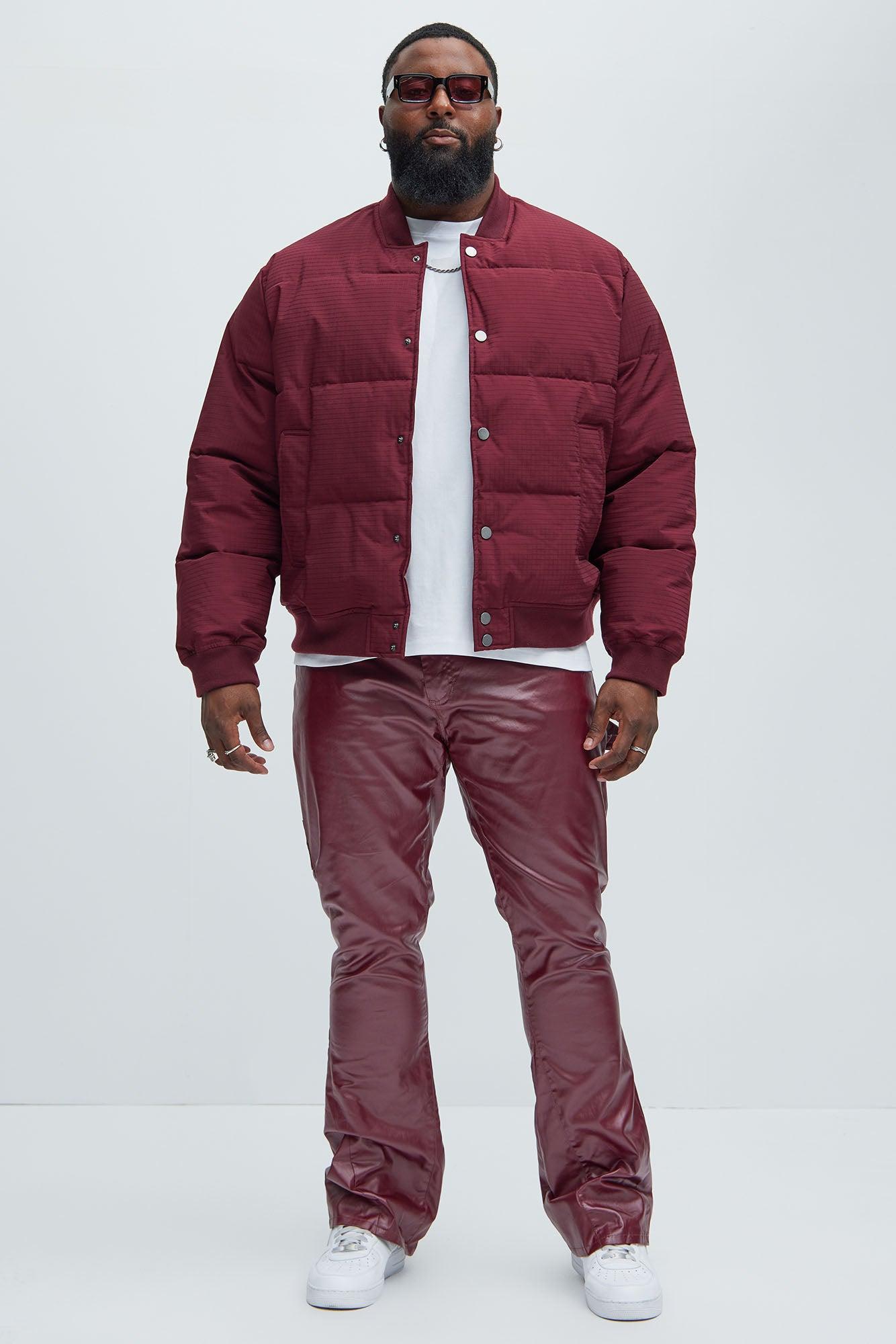Deon Bomber Jacket - Burgundy Product Image