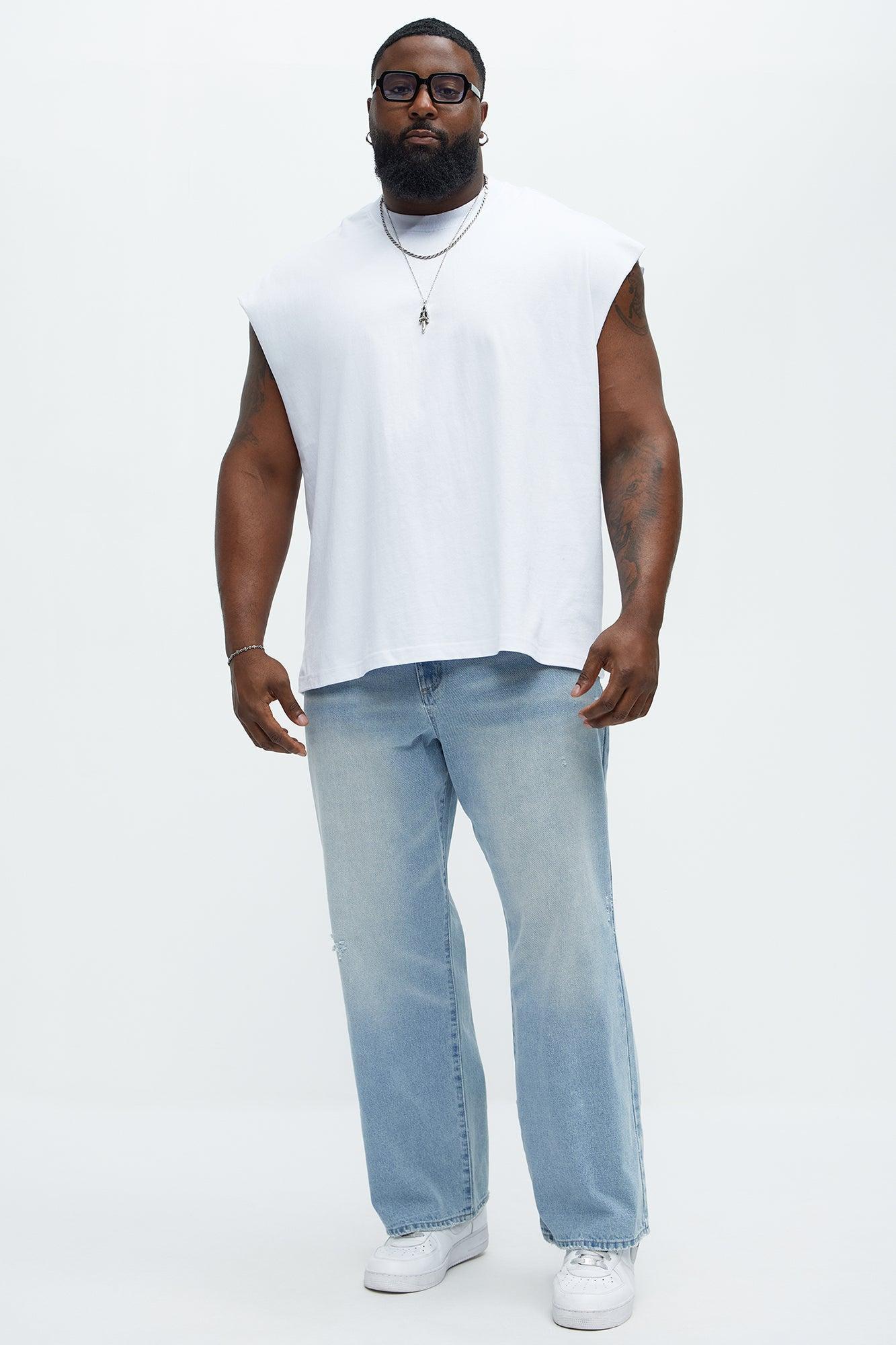 Relaxed Heavyweight Muscle Tee - White Product Image