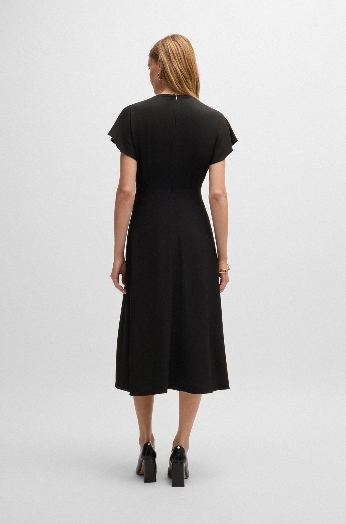 Keyhole-neckline dress with plissé insert Product Image