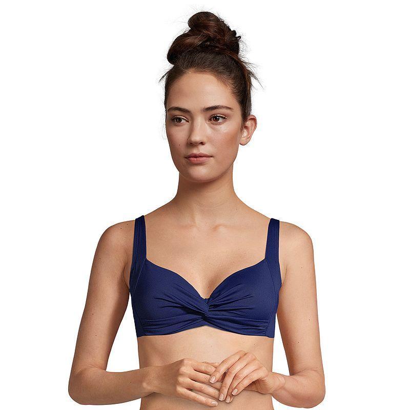 Women's Lands' End Twist-Front Underwire D-Cup Bikini Top,  Product Image