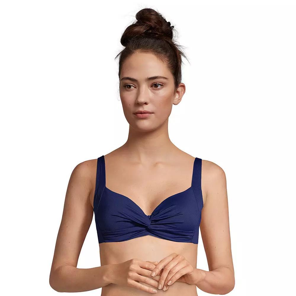 Women's Lands' End Twist-Front Underwire D-Cup Bikini Top,  Product Image