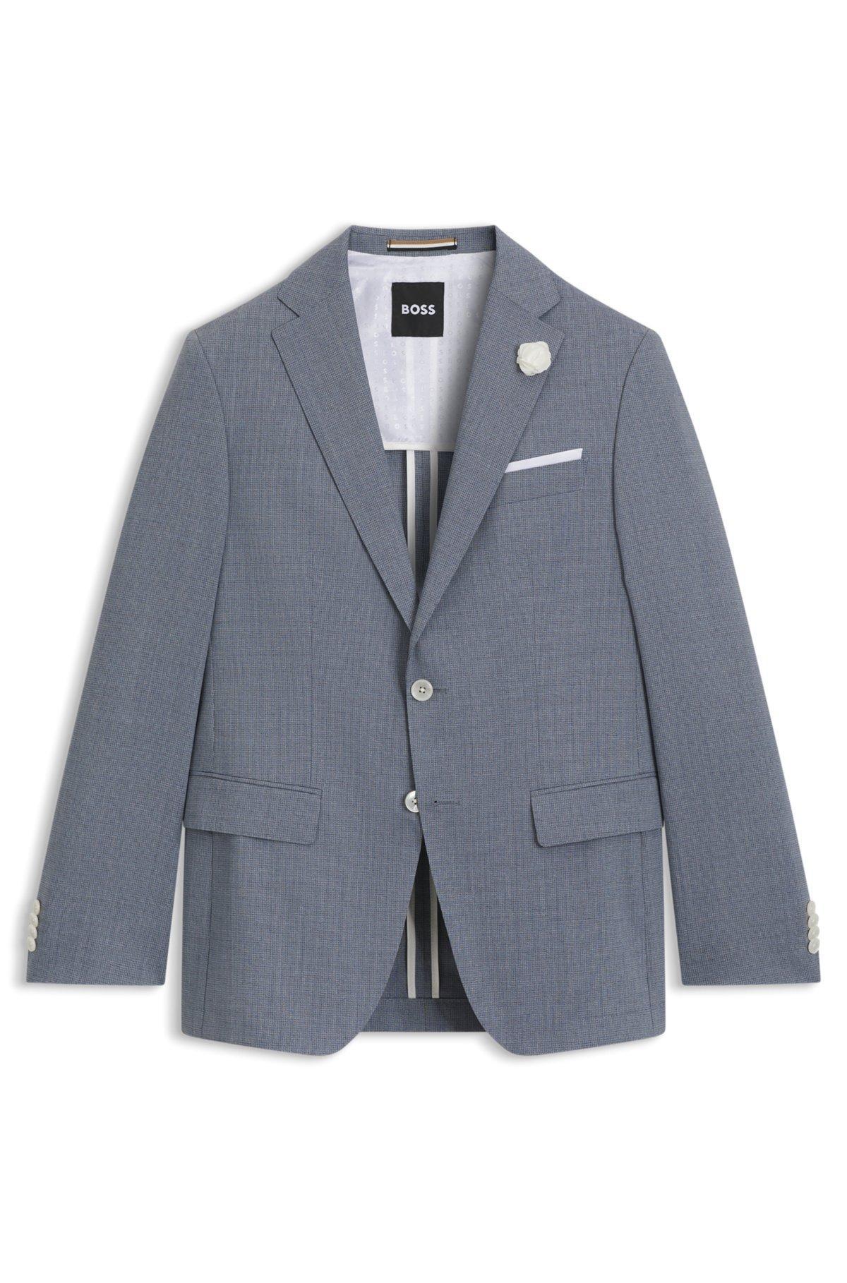 Slim-fit suit jacket in a patterned wool blend Product Image