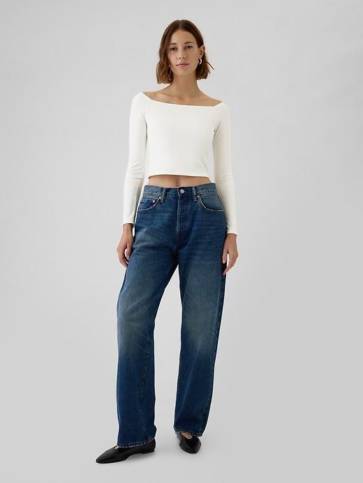 Modern Cropped Off-Shoulder T-Shirt Product Image