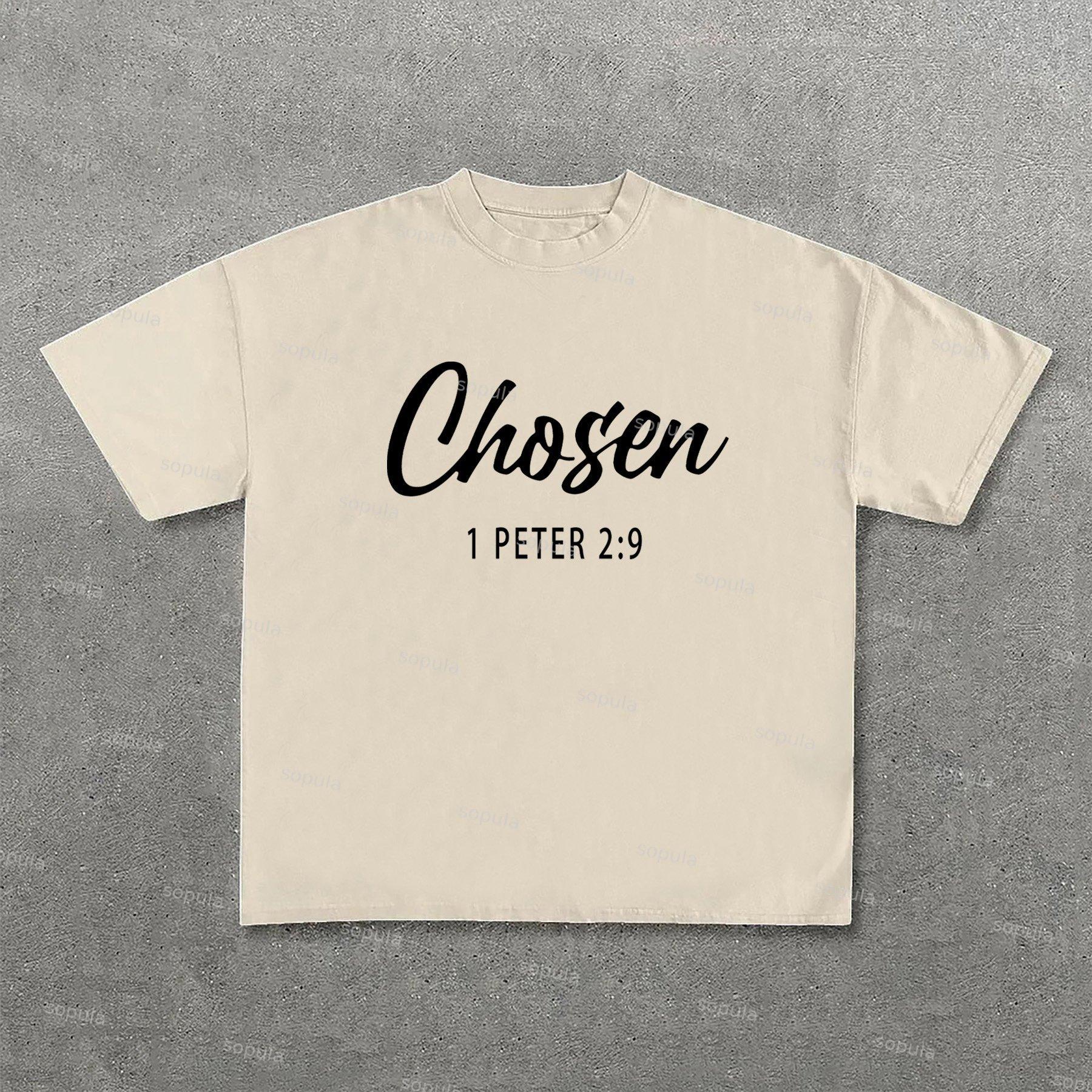 Sopula Chosen Print Short Sleeve Cotton T-Shirt Product Image